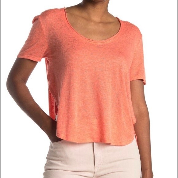 Melrose and Market Tops - Melrose and Market Split Orange T-Shirt
